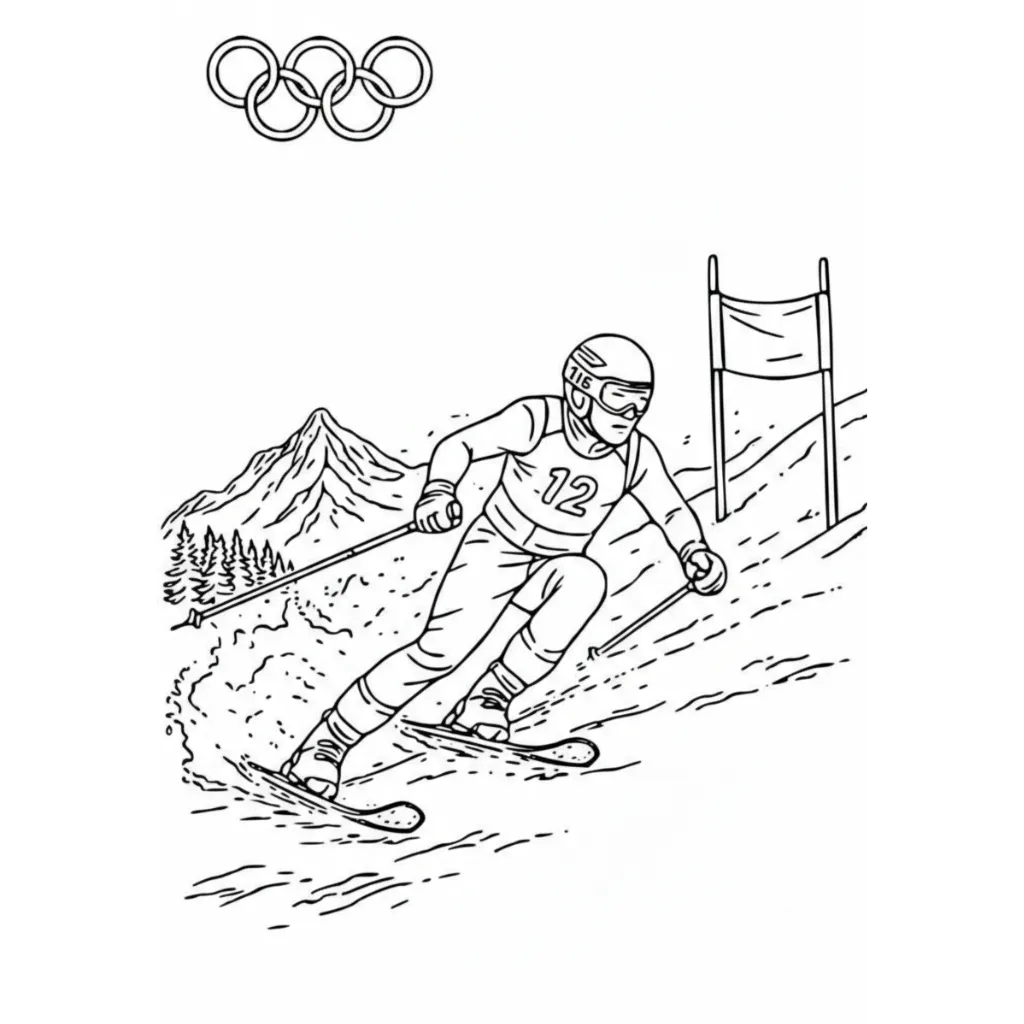 Winter Olympics 2026 7 para colorear educativo para niño