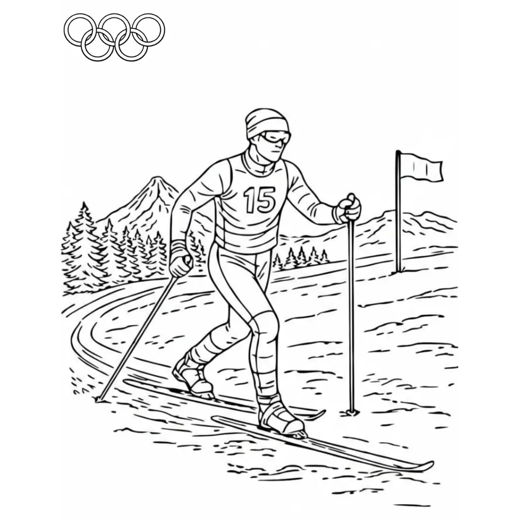 Winter Olympics 2026 8 para colorear gratis para imprimir