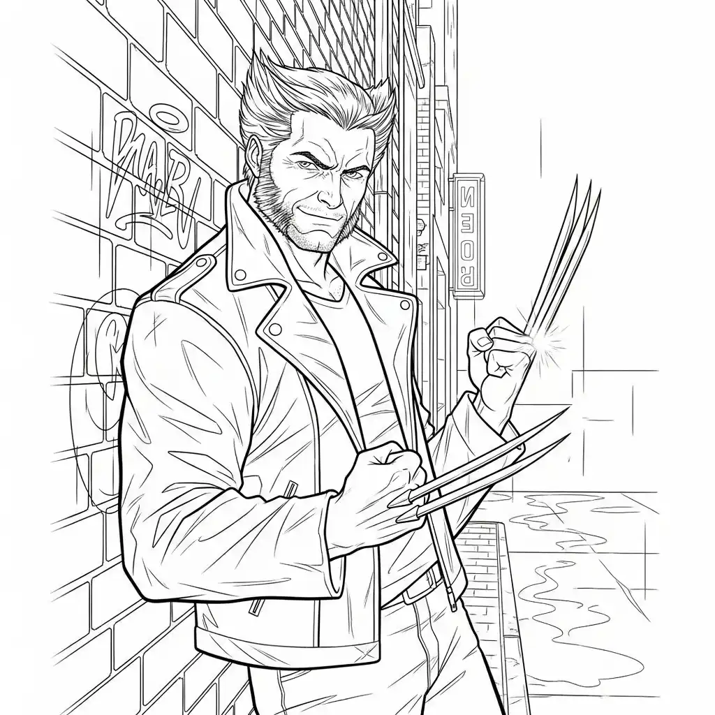 Wolverine para colorear para niño de 7 años