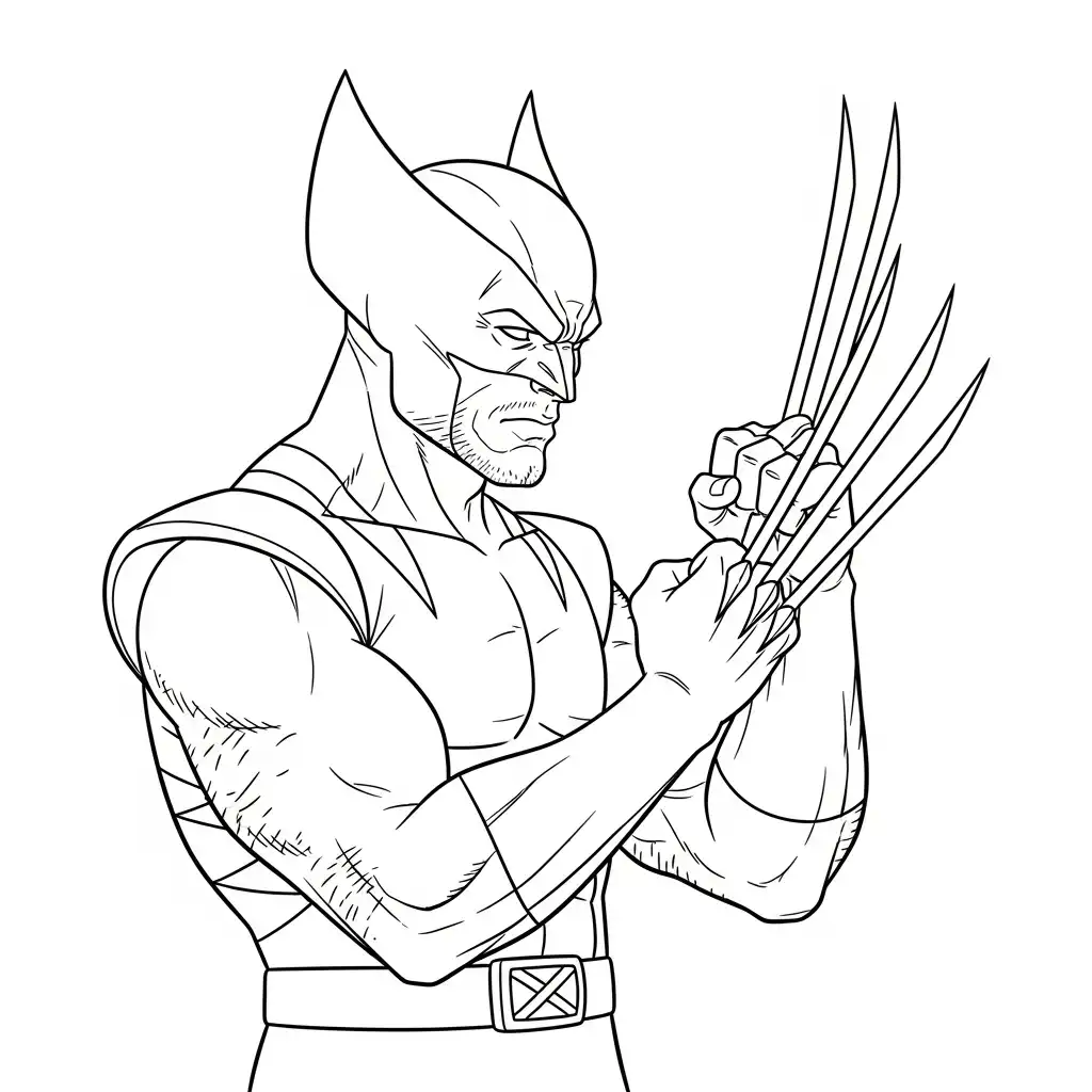 Wolverine para colorear y aprendizaje 1