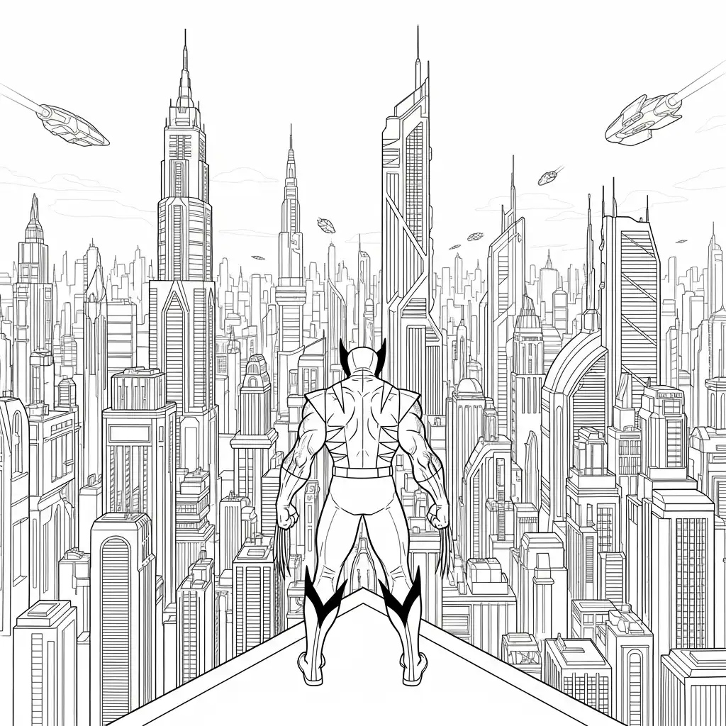 Wolverine para colorear para imprimir para niño de 8 años