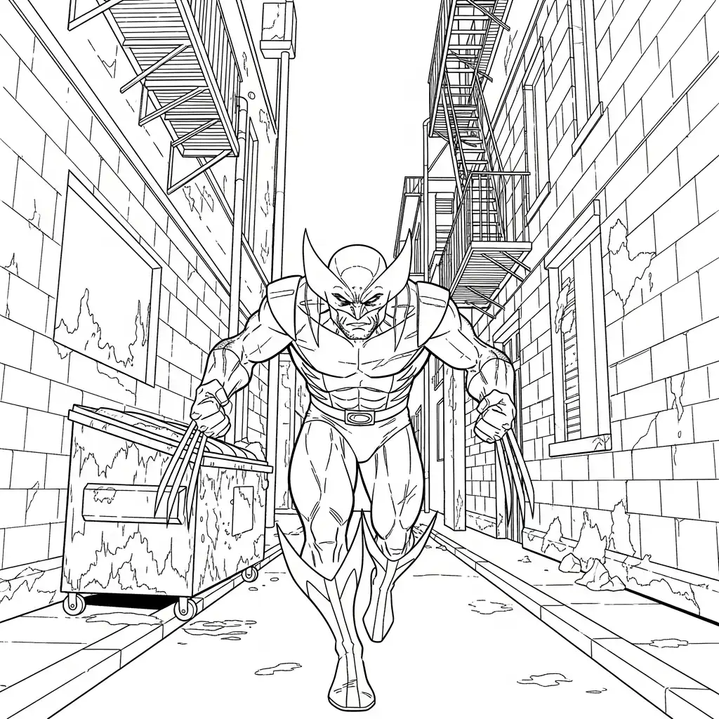 Wolverine para colorear para niños para imprimir