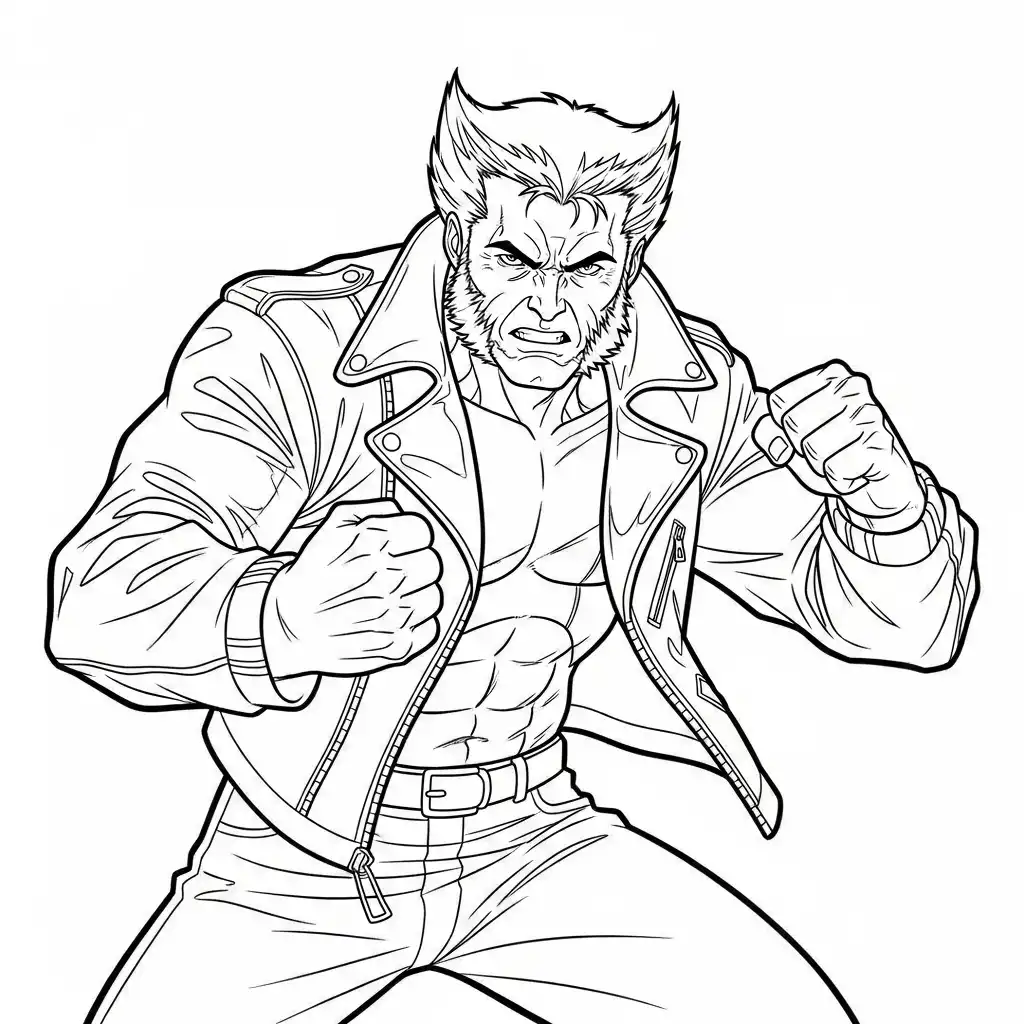 Wolverine para colorear para bebé para imprimir 1
