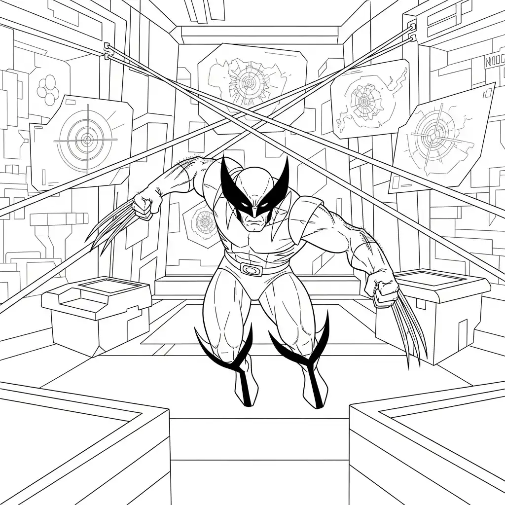 Wolverine para colorear para niños para imprimir 1