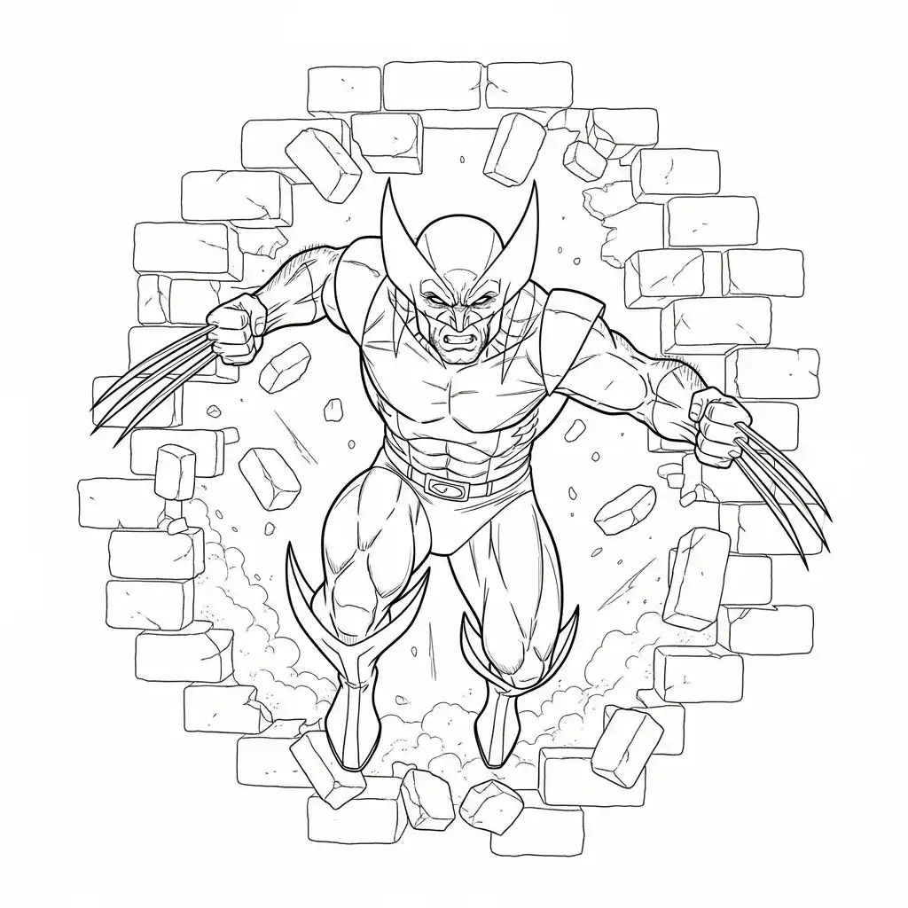 Wolverine para colorear para niño de 5 años
