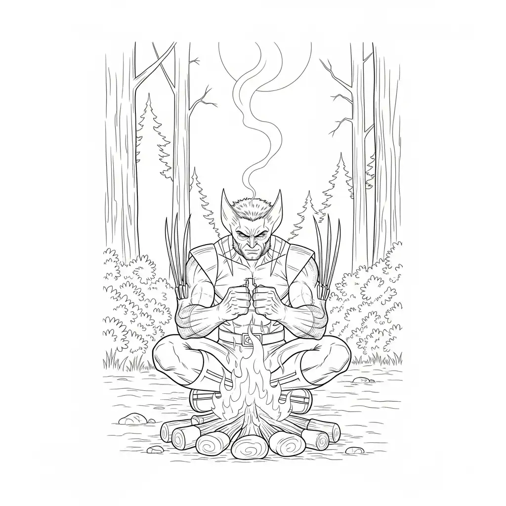 descargar Wolverine para colorear gratis 1