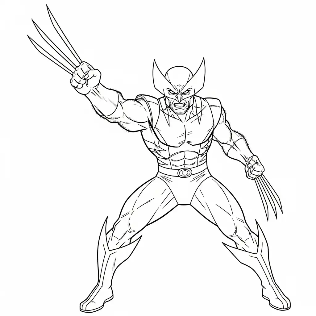 Wolverine para colorear para imprimir para niño de 4 años