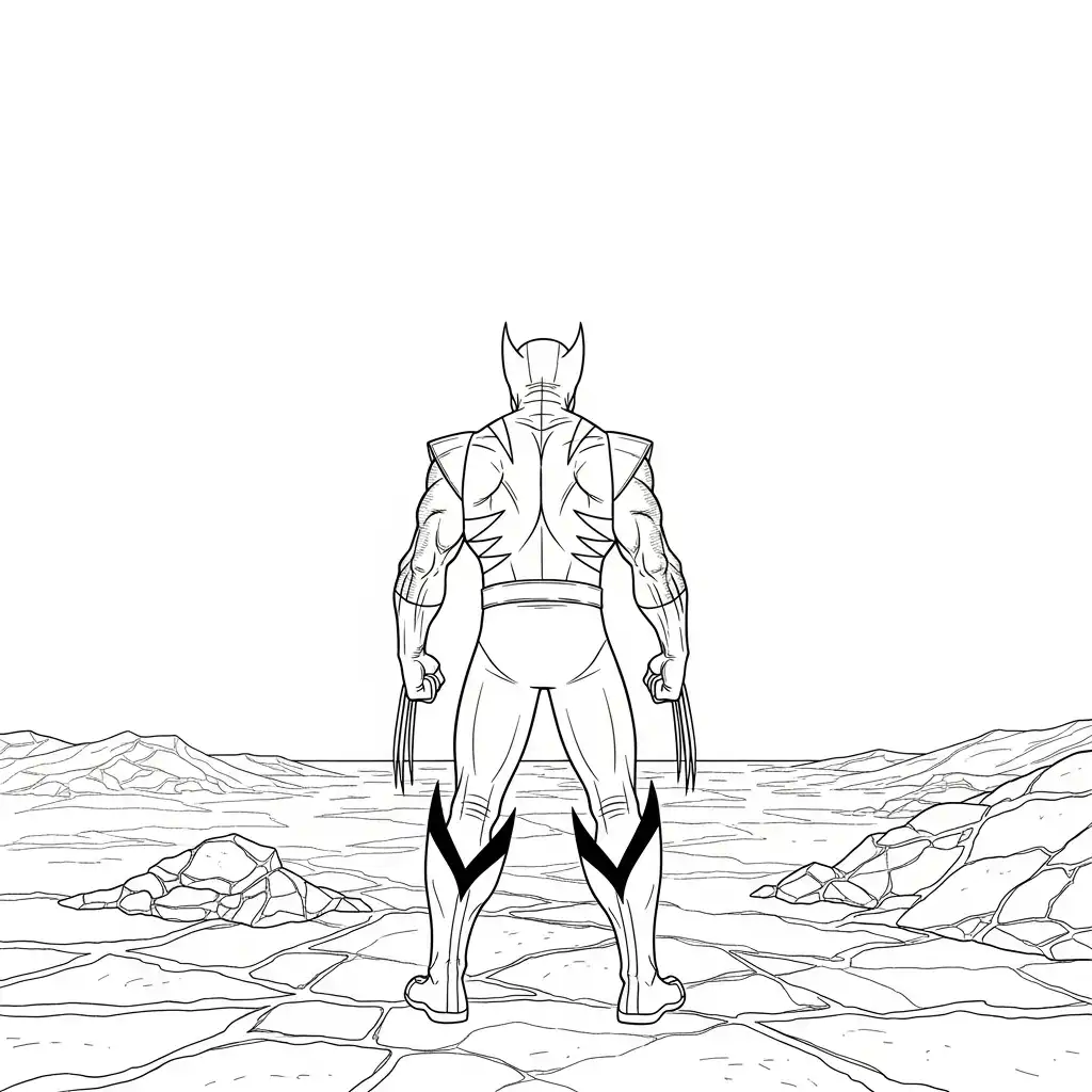 Wolverine para colorear para bebé para imprimir 2