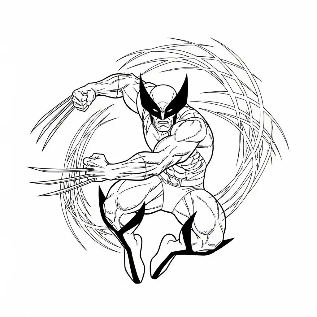 Wolverine para colorear y aprendizaje