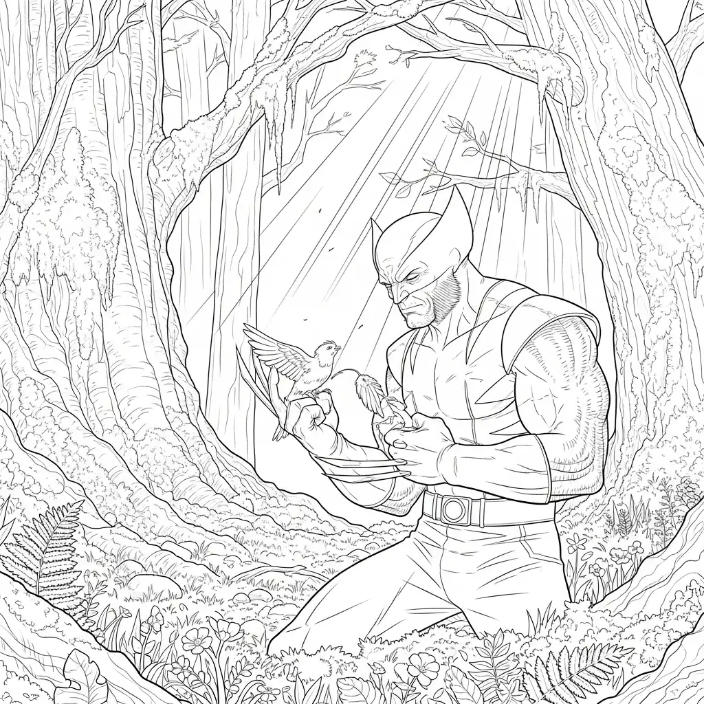 imprimir Wolverine para colorear gratis