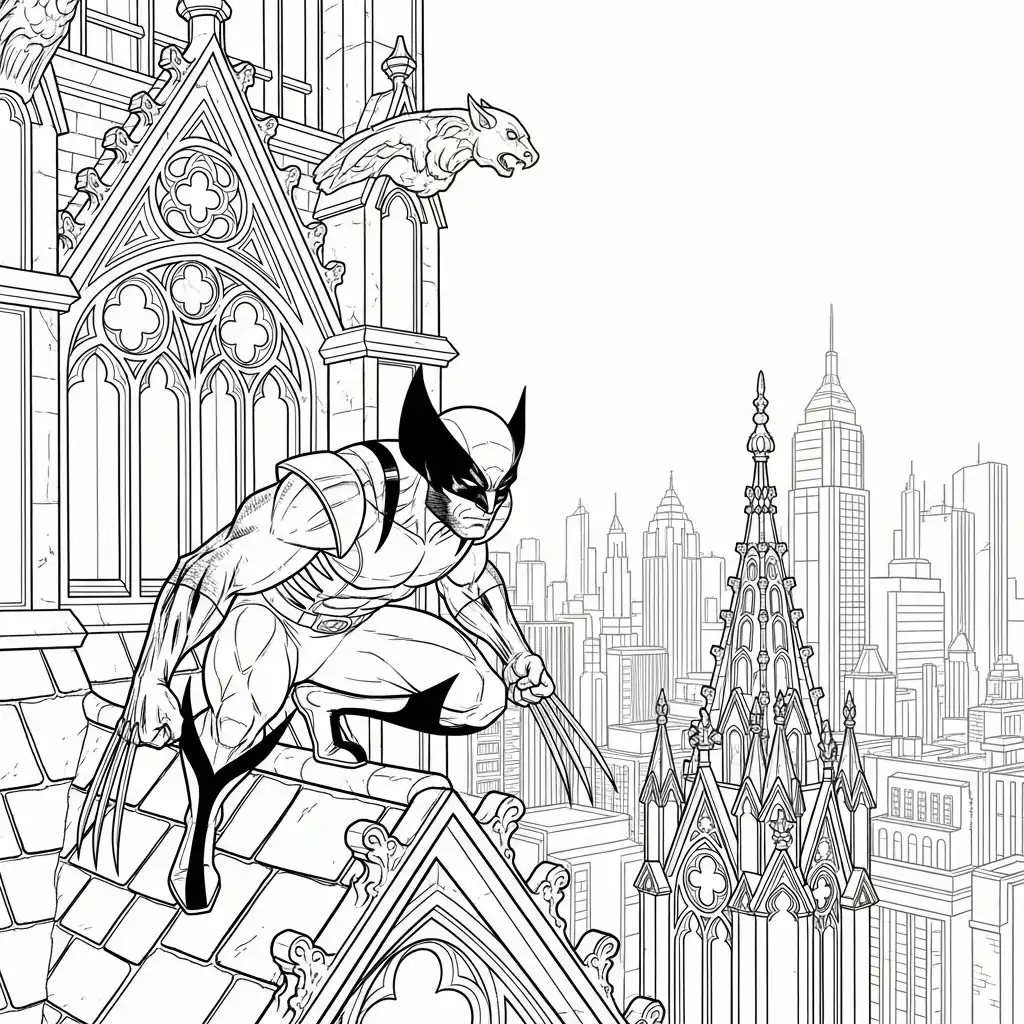 para imprimir Wolverine para colorear gratis