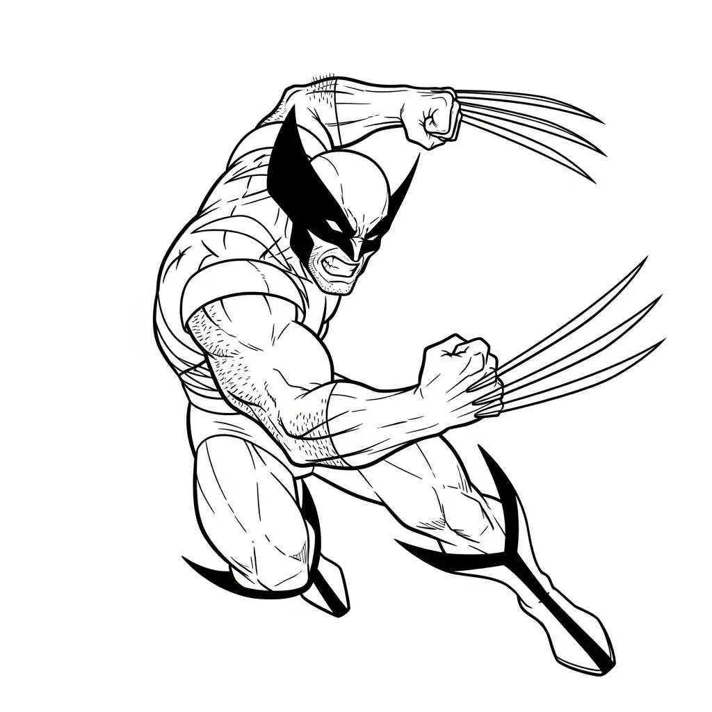 Wolverine para colorear para niño para imprimir