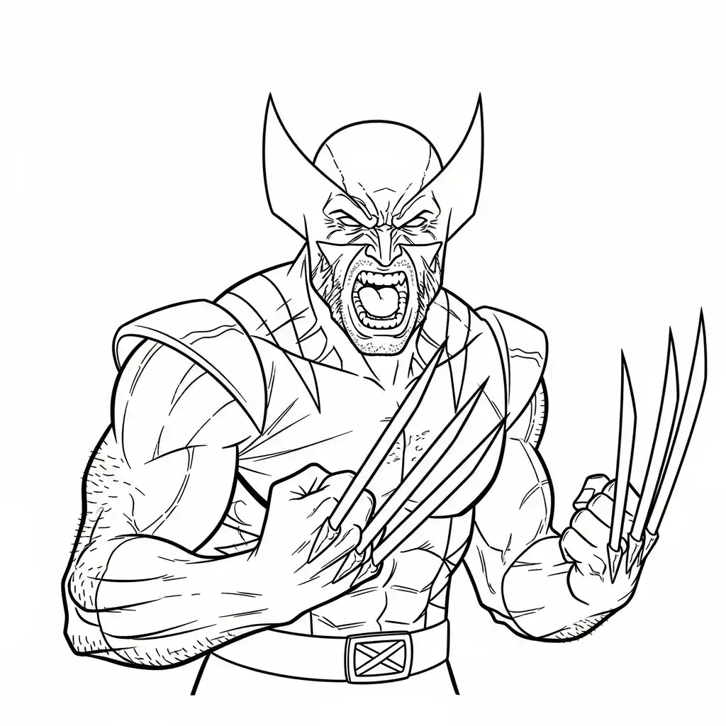 Wolverine para colorear para niño para imprimir 1