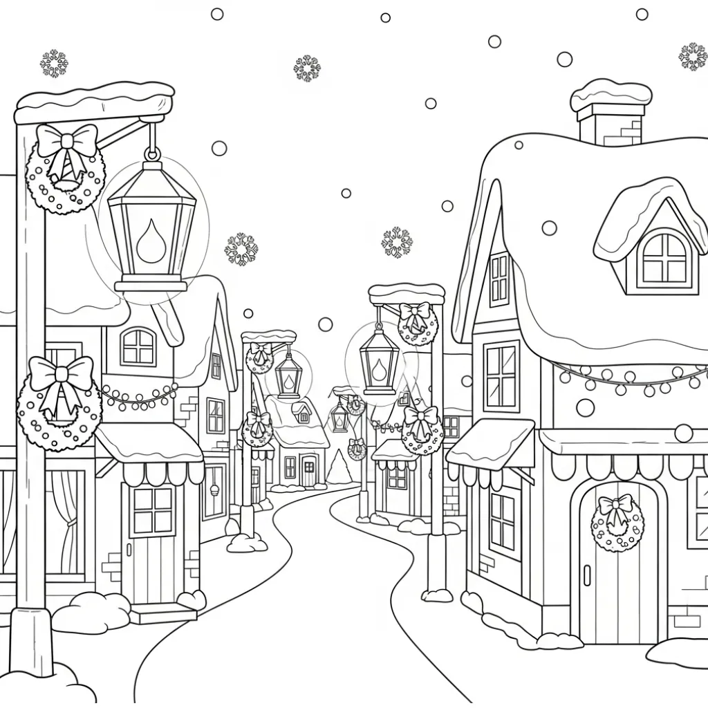 Xmas Cute 12 para colorear para niños para imprimir gratis