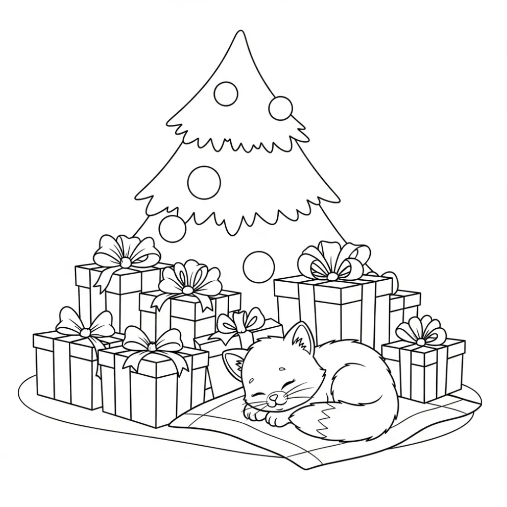 Xmas Cute 17 para colorear para bebé para imprimir