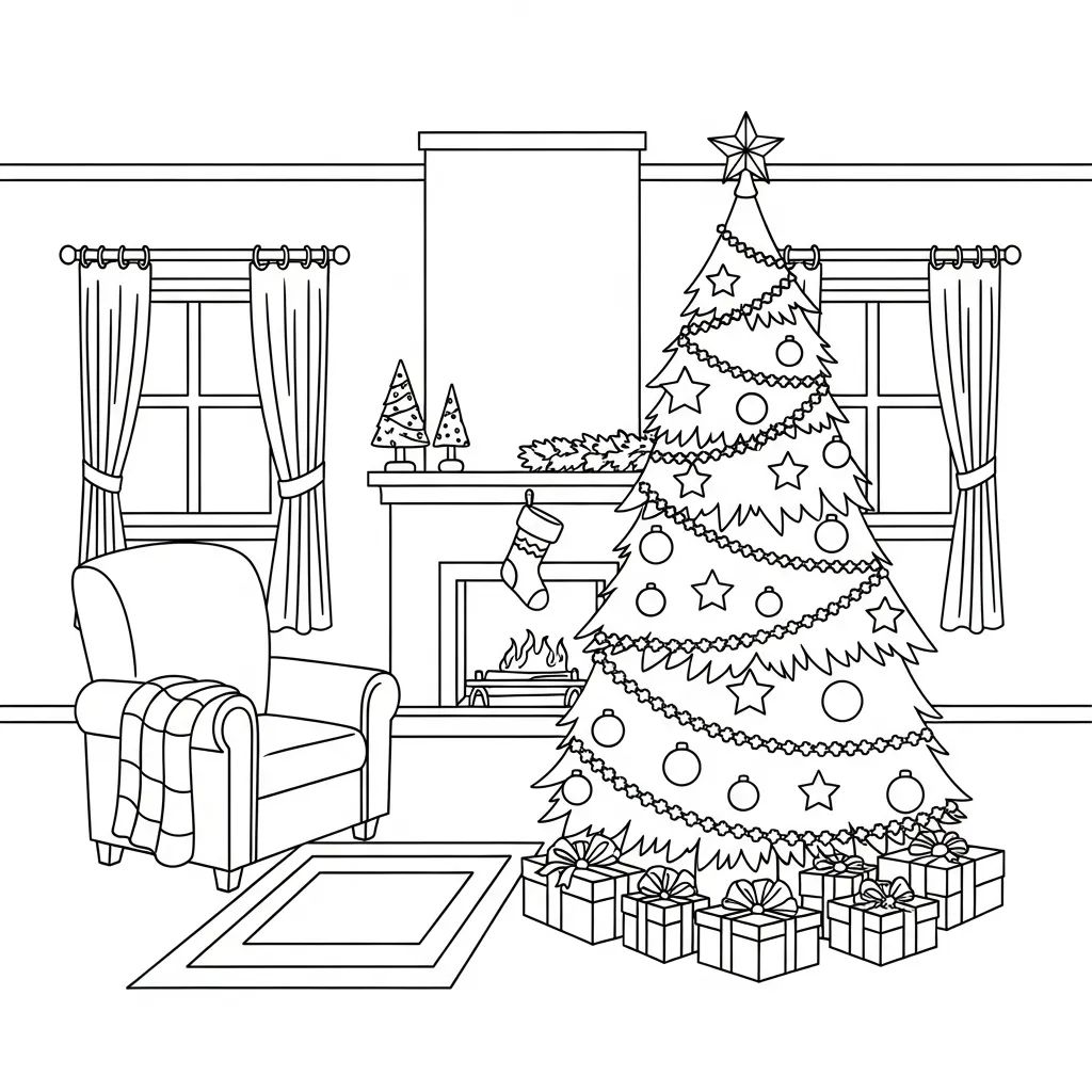 Xmas Cute 5 para colorear para imprimir para niño de 2 años