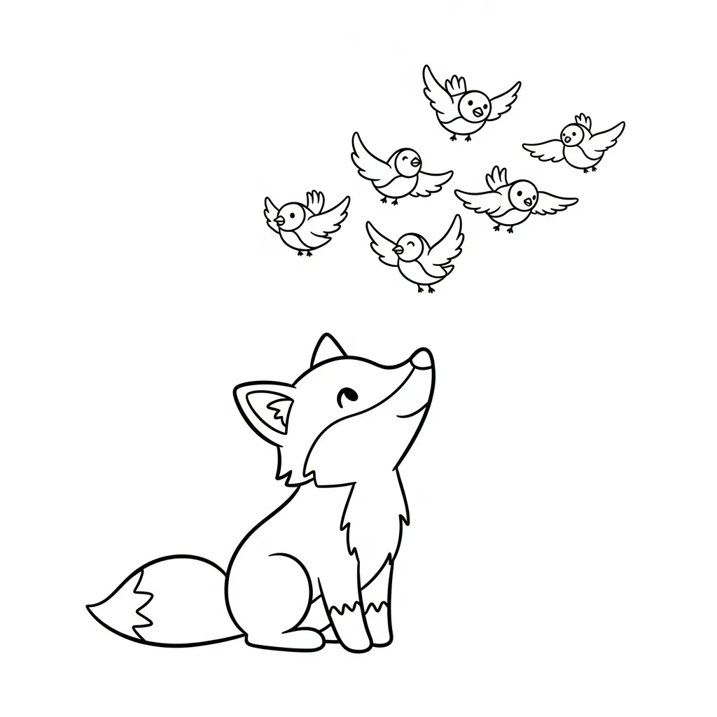 imagen de Zorro 16 para colorear para niño