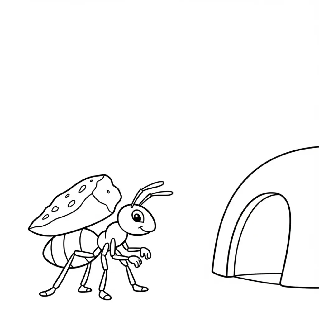 Hormiga 9 para colorear para niños para descargar