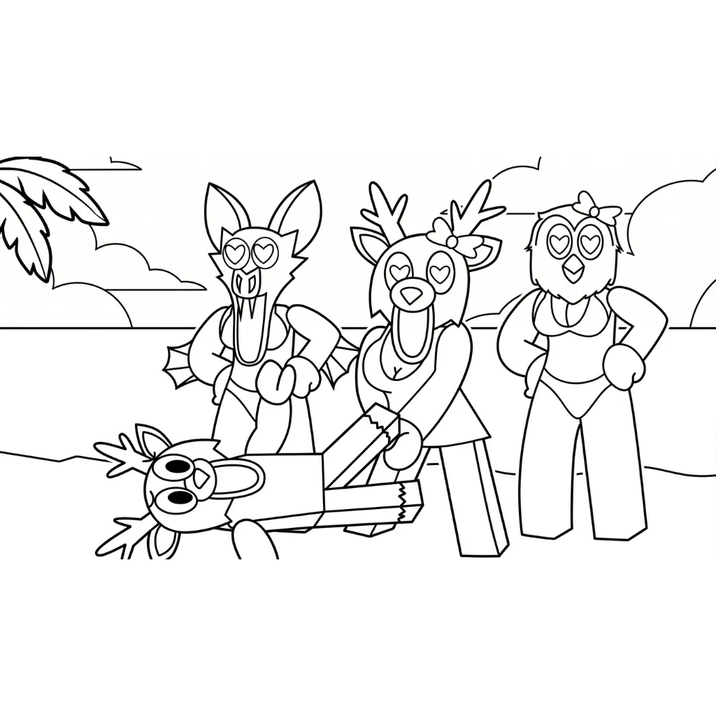 99 Noches en el Bosque 18 para colorear para imprimir a4