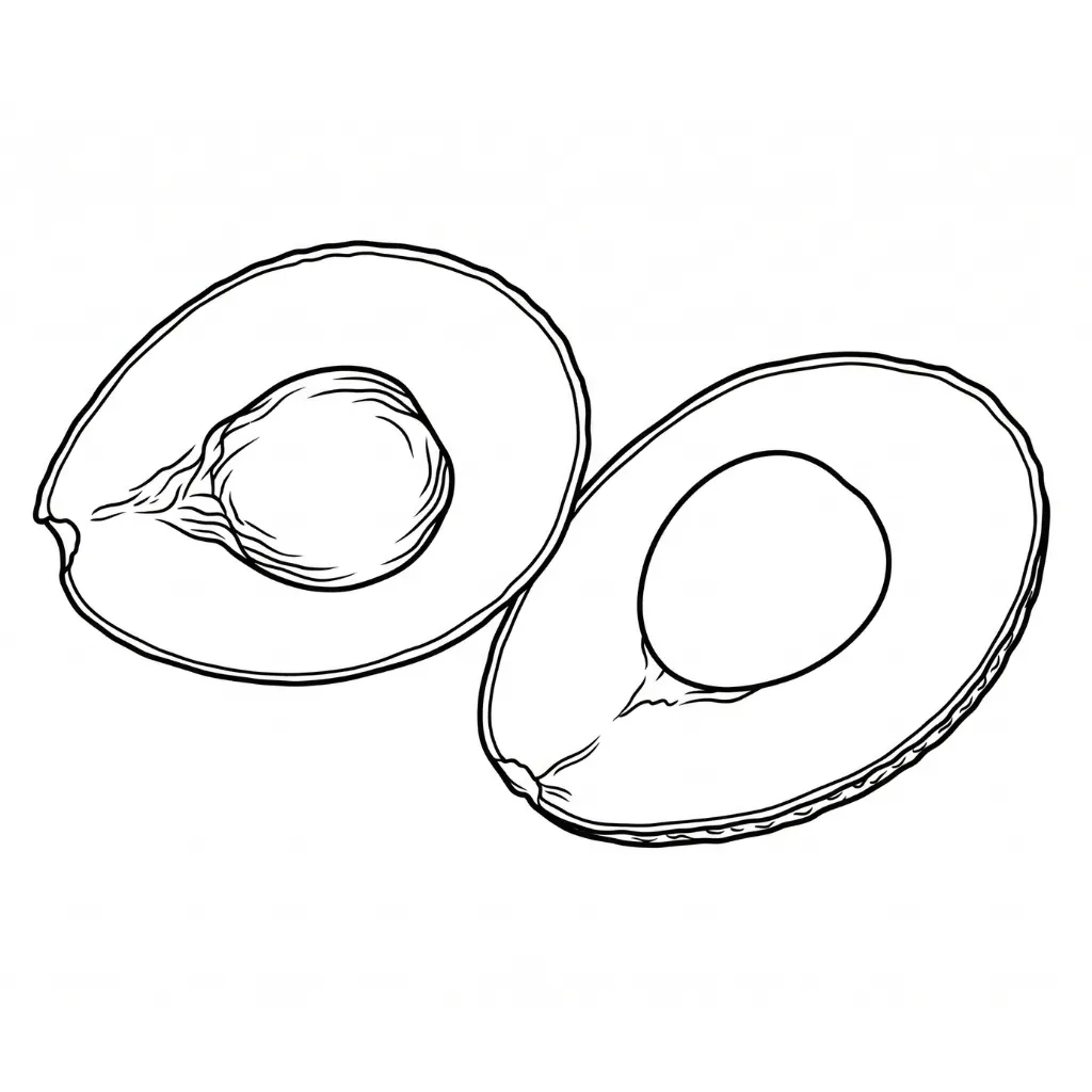 Aguacate 1 para colorear para niños
