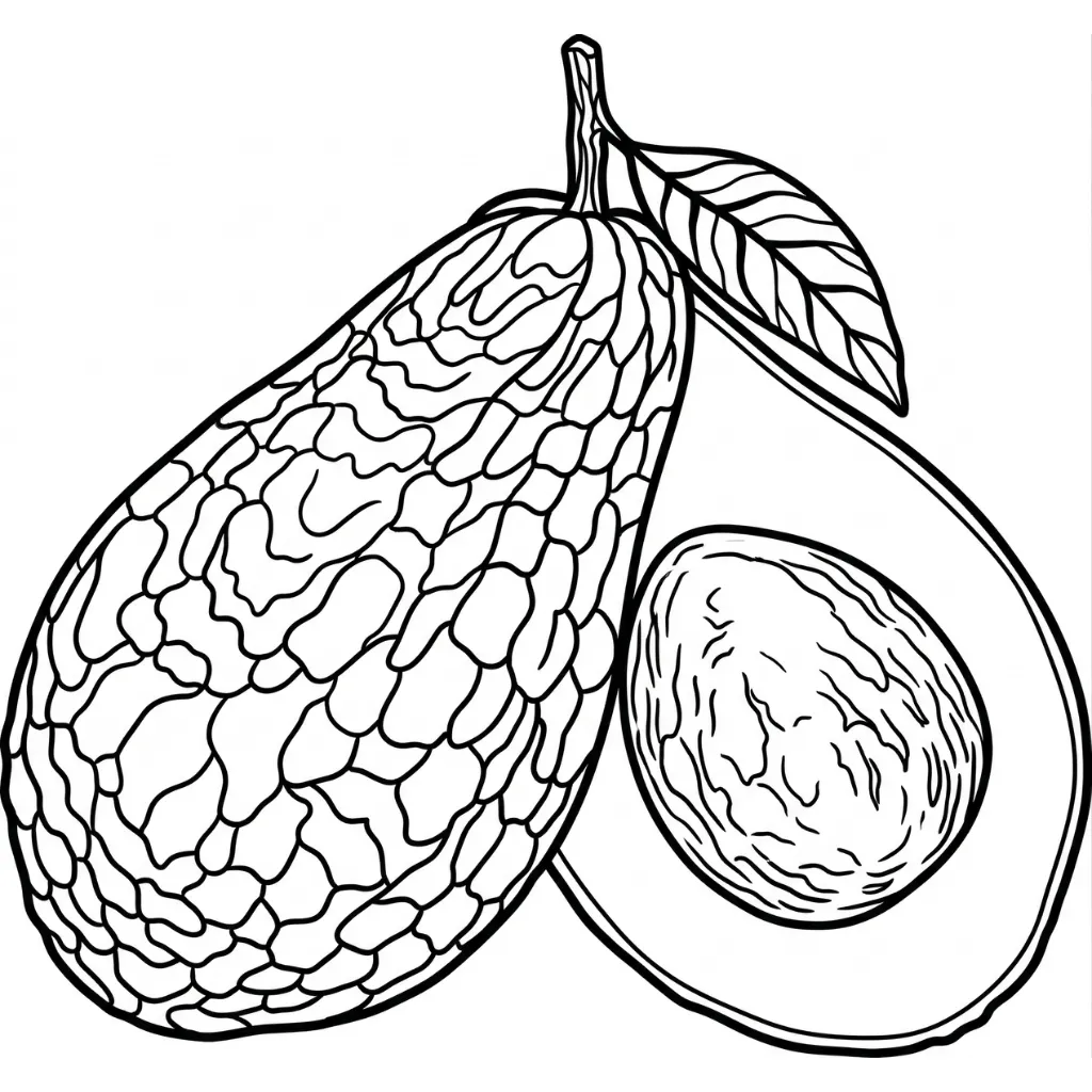 Aguacate 14 para colorear para imprimir pdf
