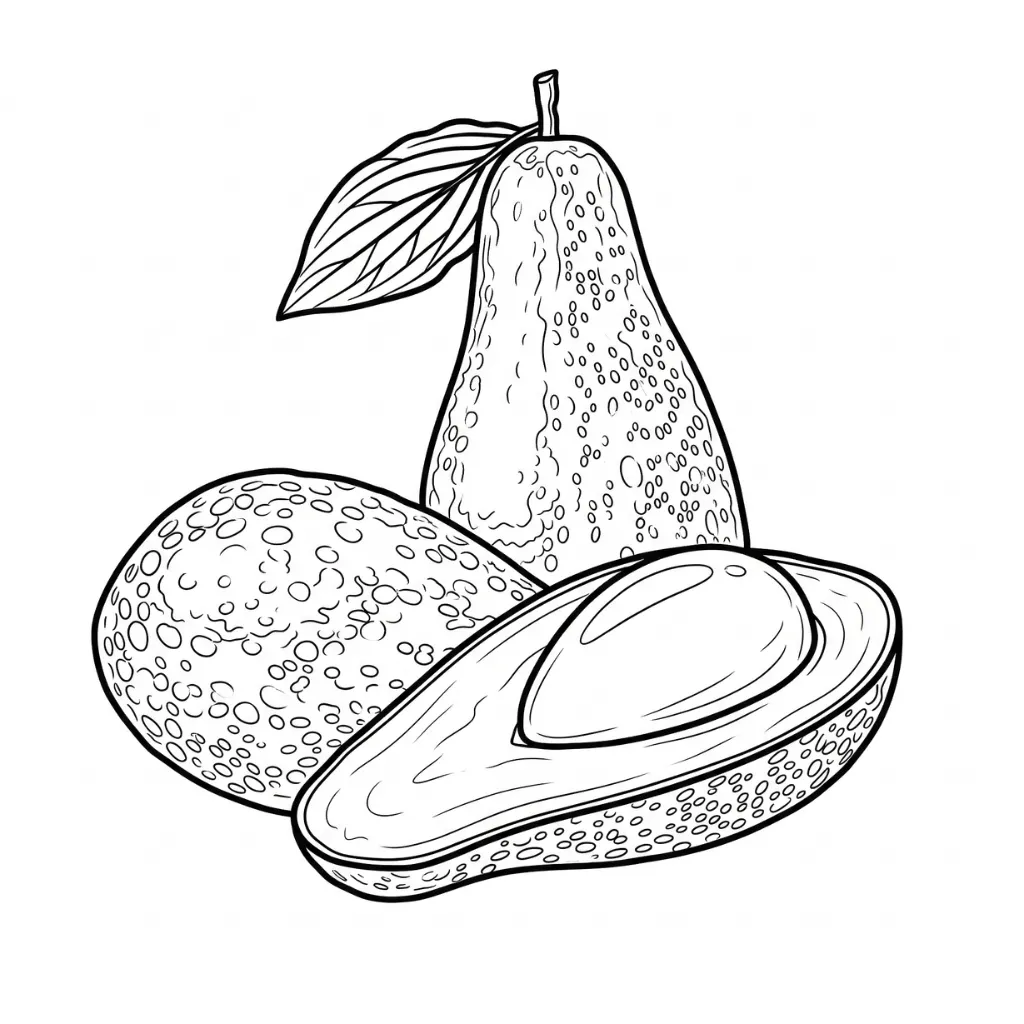 Aguacate 16 para colorear y dibujos