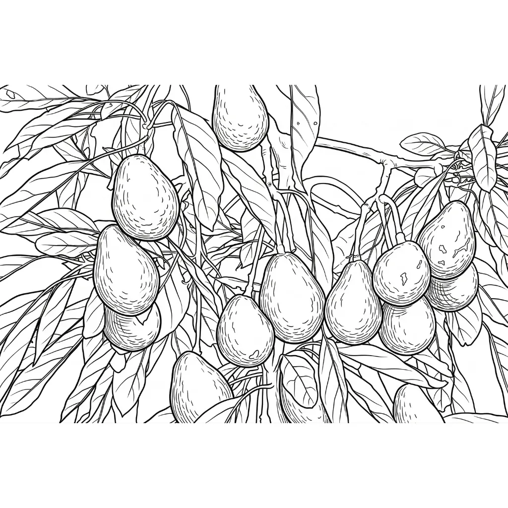 Aguacate 2 para colorear para niño para imprimir