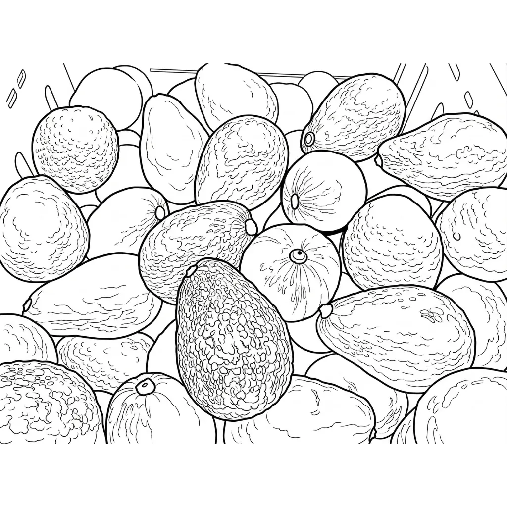 Aguacate 3 para colorear para imprimir para niño de 3 años