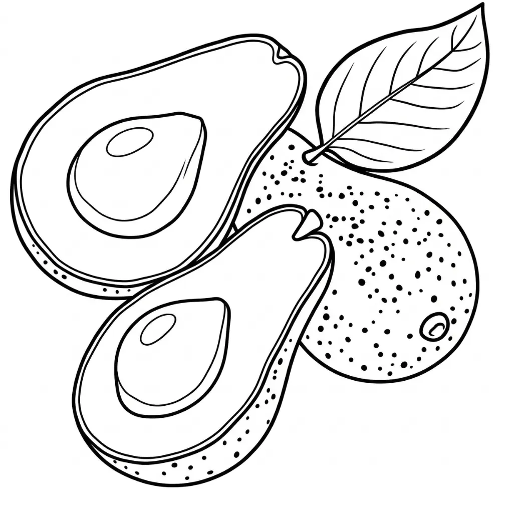 Aguacate 7 para colorear para niños para imprimir