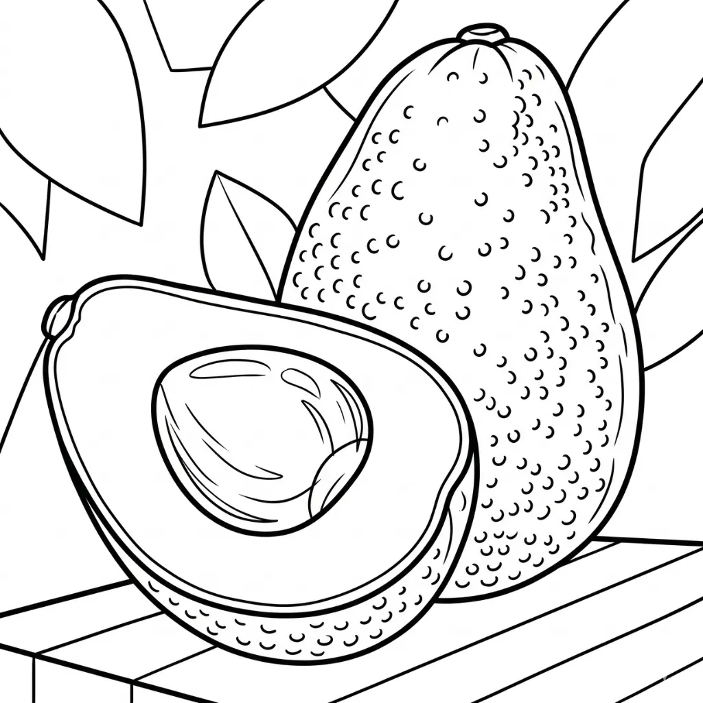 Aguacate 8 para colorear para niño de para imprimir