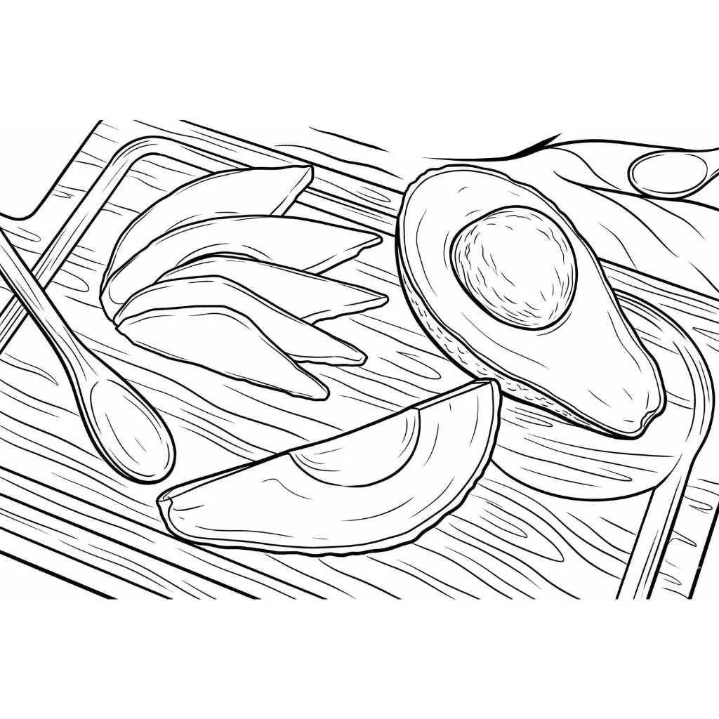 Aguacate 9 para colorear en línea para niño