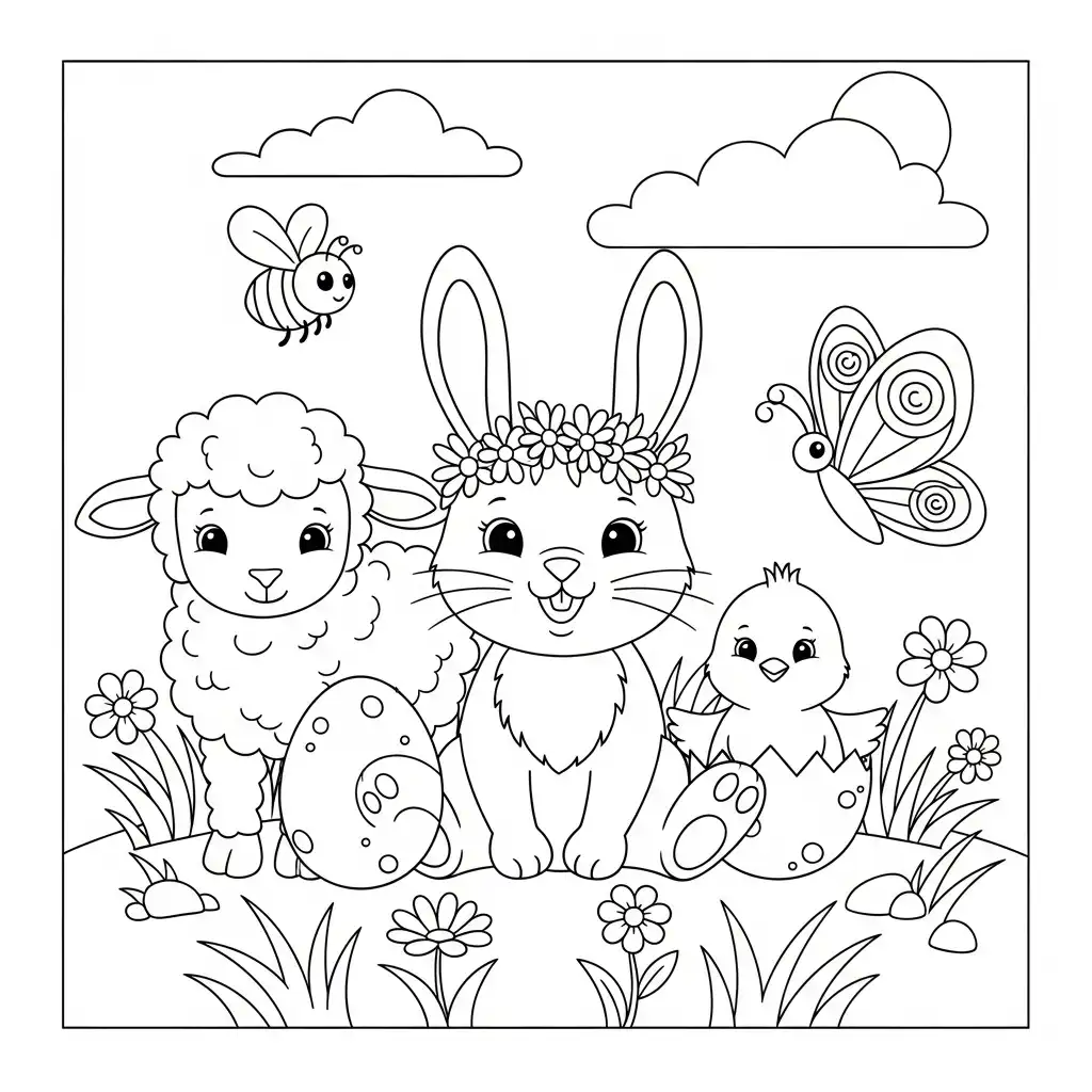 Animales De Primavera para colorear gratis
