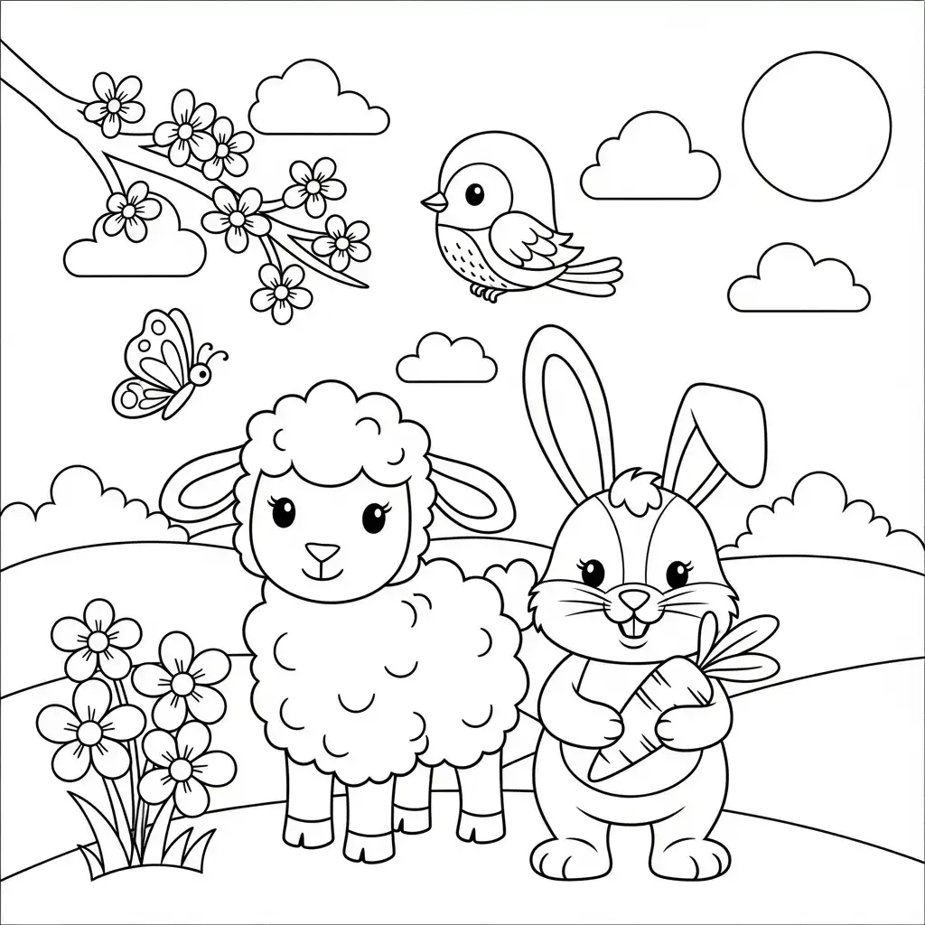 Animales De Primavera para colorear para descargar