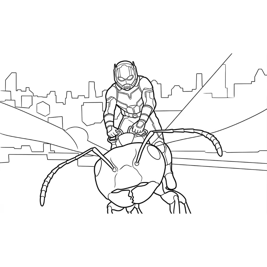 Ant Man 3 para colorear para imprimir kawaii