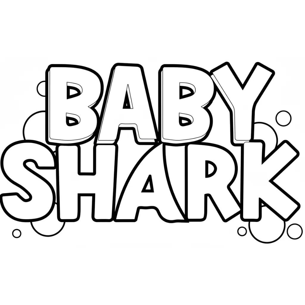 Baby Shark 1 para colorear para imprimir para niño de 12 años