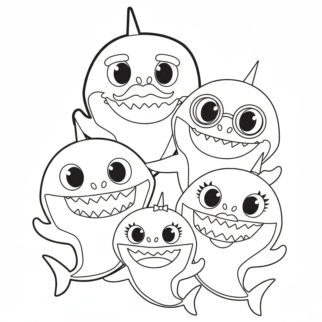 imprimir Baby Shark 13 para colorear