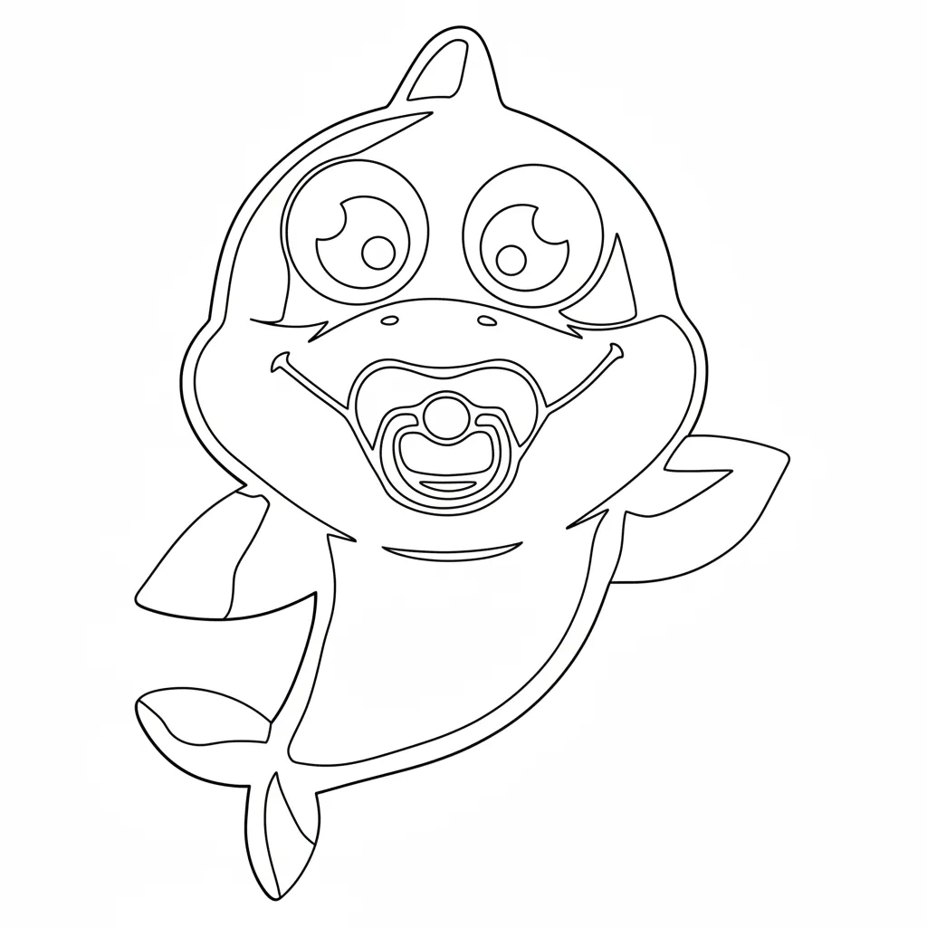 Baby Shark 15 para colorear para primaria
