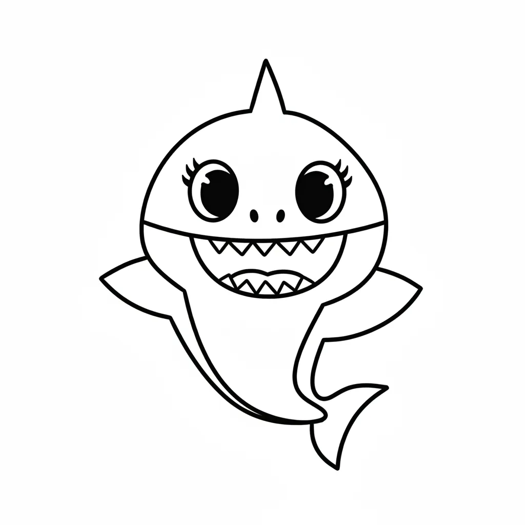 Baby Shark 17 para colorear para imprimir gratis pdf