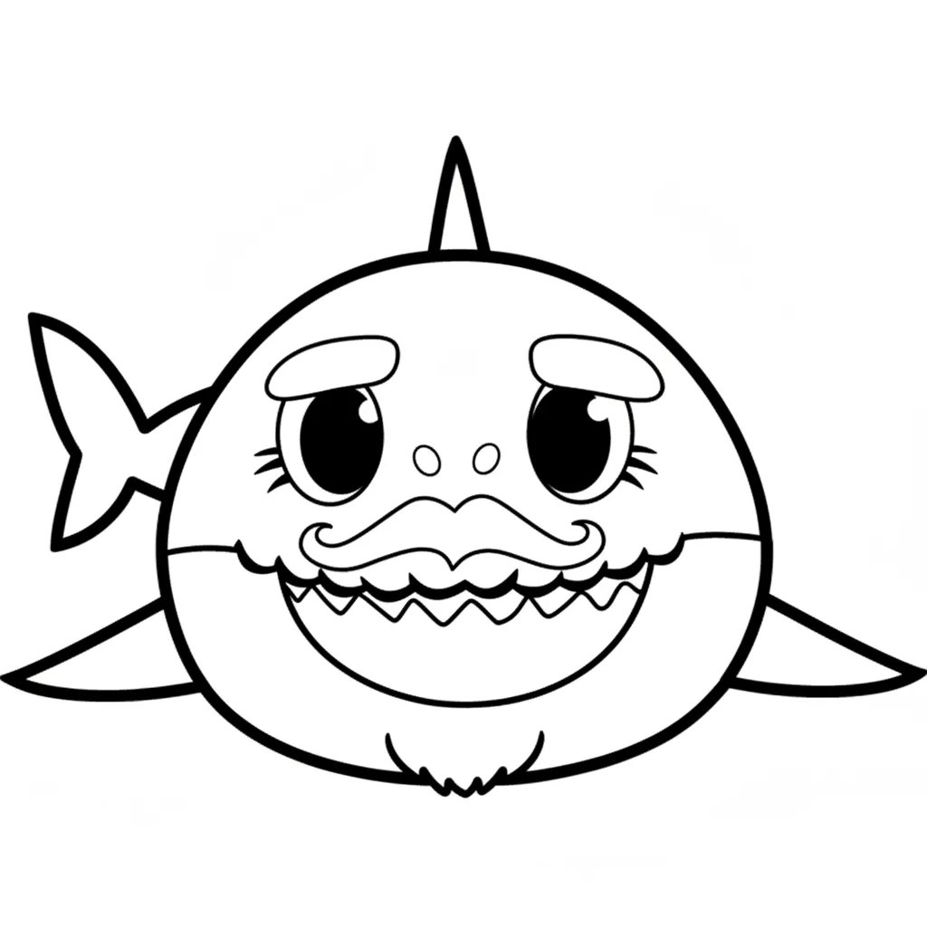 Baby Shark 18 para colorear para niño de 4 años