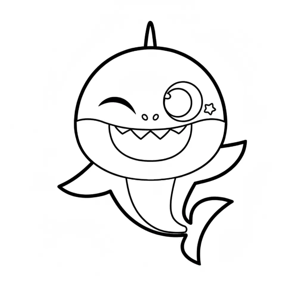 Baby Shark 19 para colorear gratis para niños