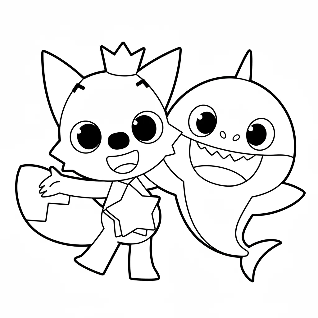 Baby Shark 2 para colorear para imprimir pdf gratis