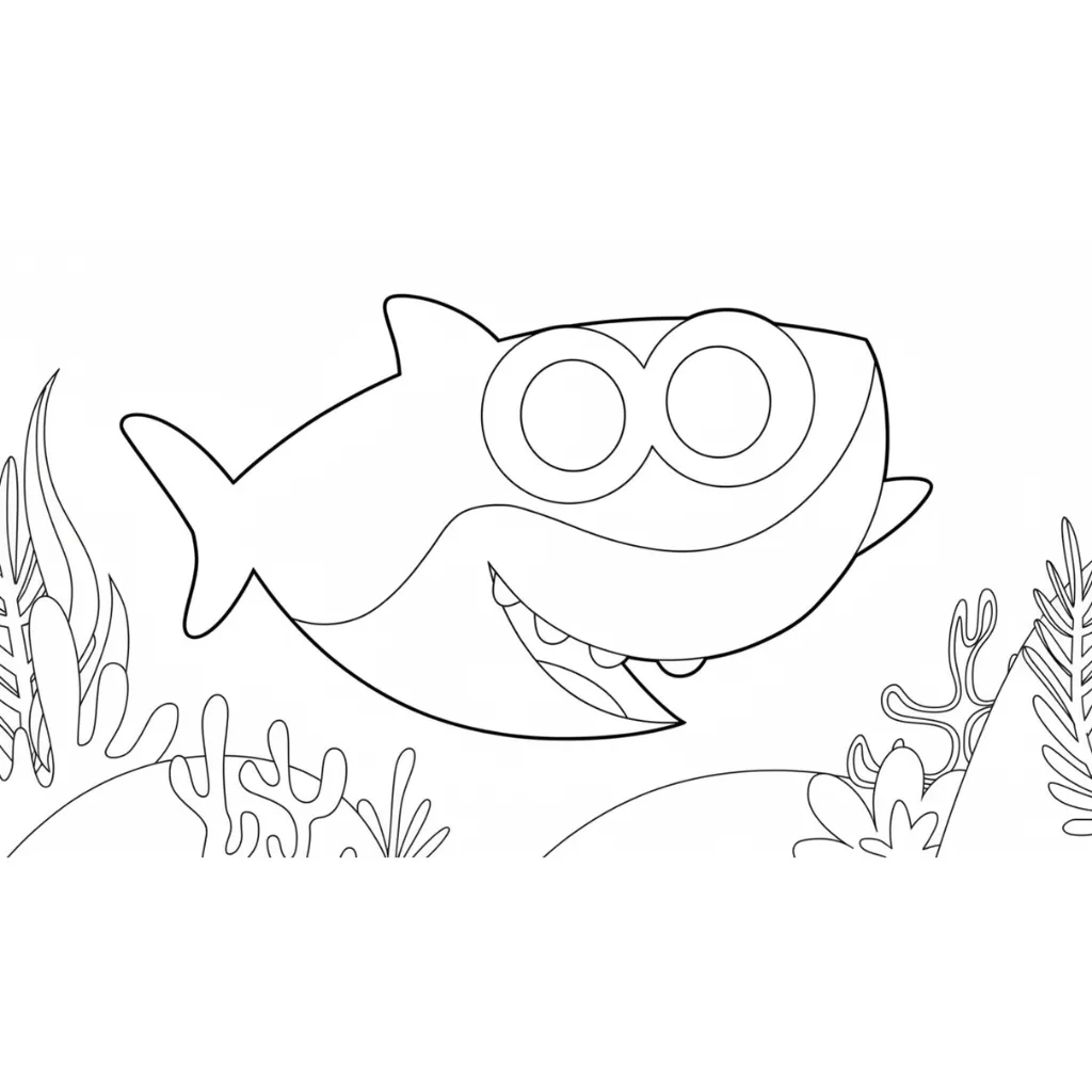 imagen de Baby Shark 20 para colorear para niño