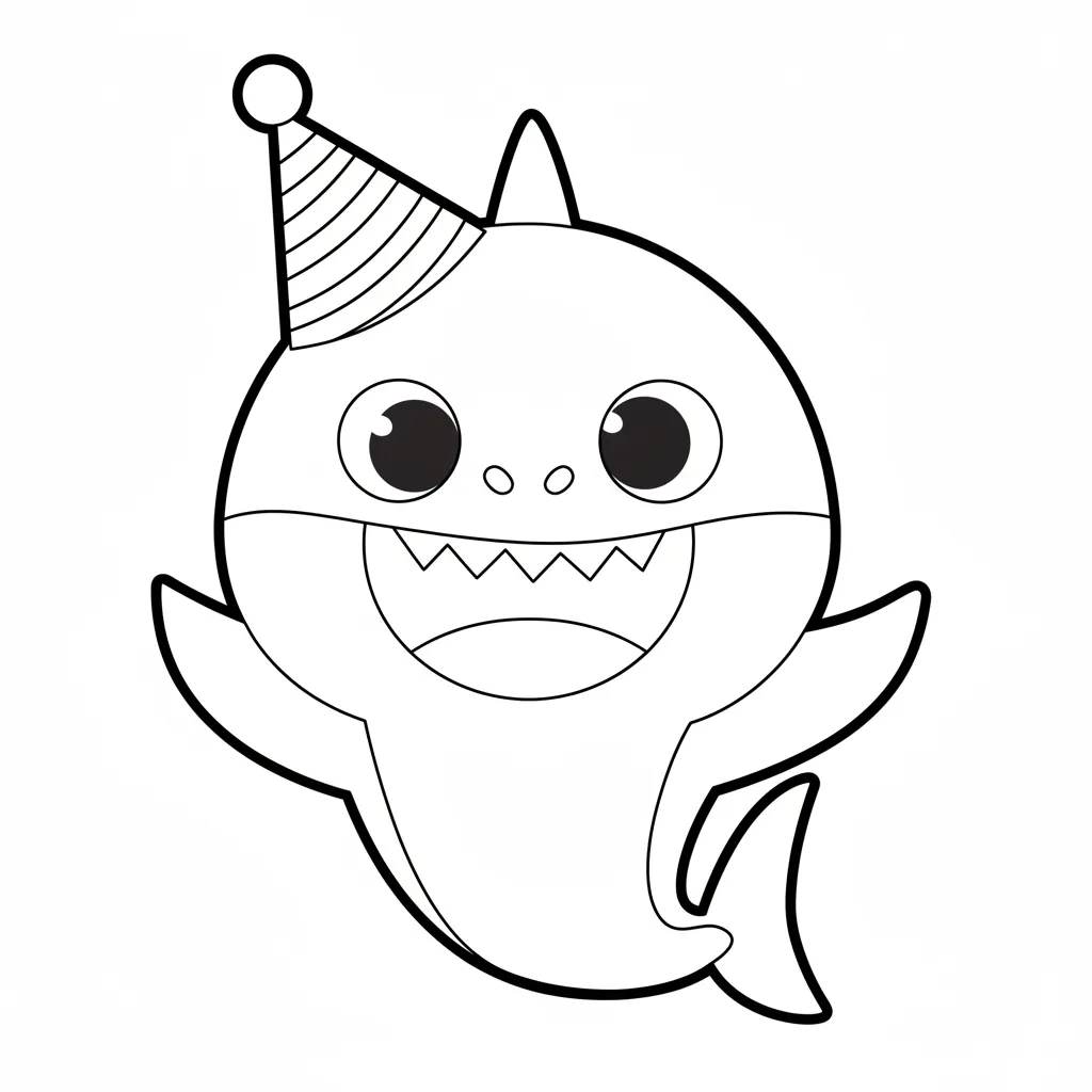 Baby Shark 5 para colorear para niño de 5 años
