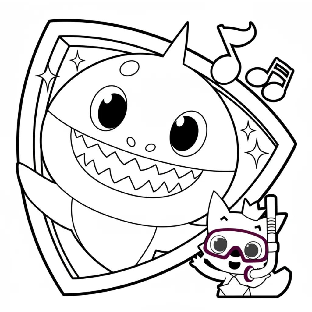 Baby Shark 6 para colorear gratis para imprimir