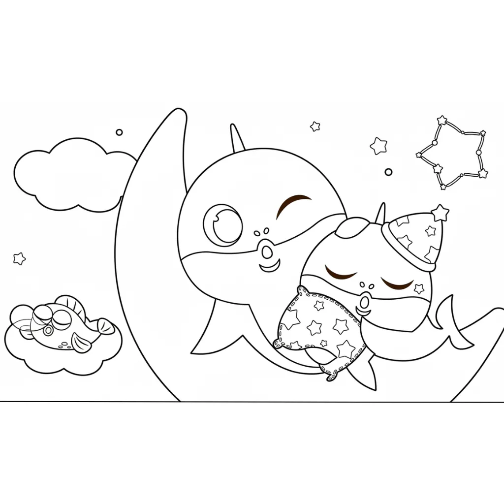 Baby Shark 8 para colorear para imprimir para niño de 10 años