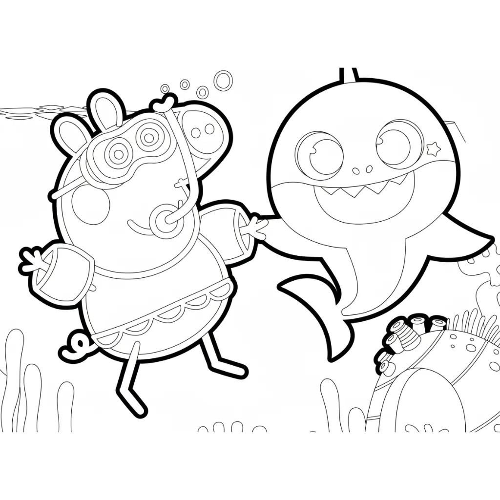 Baby Shark 9 para colorear gratis