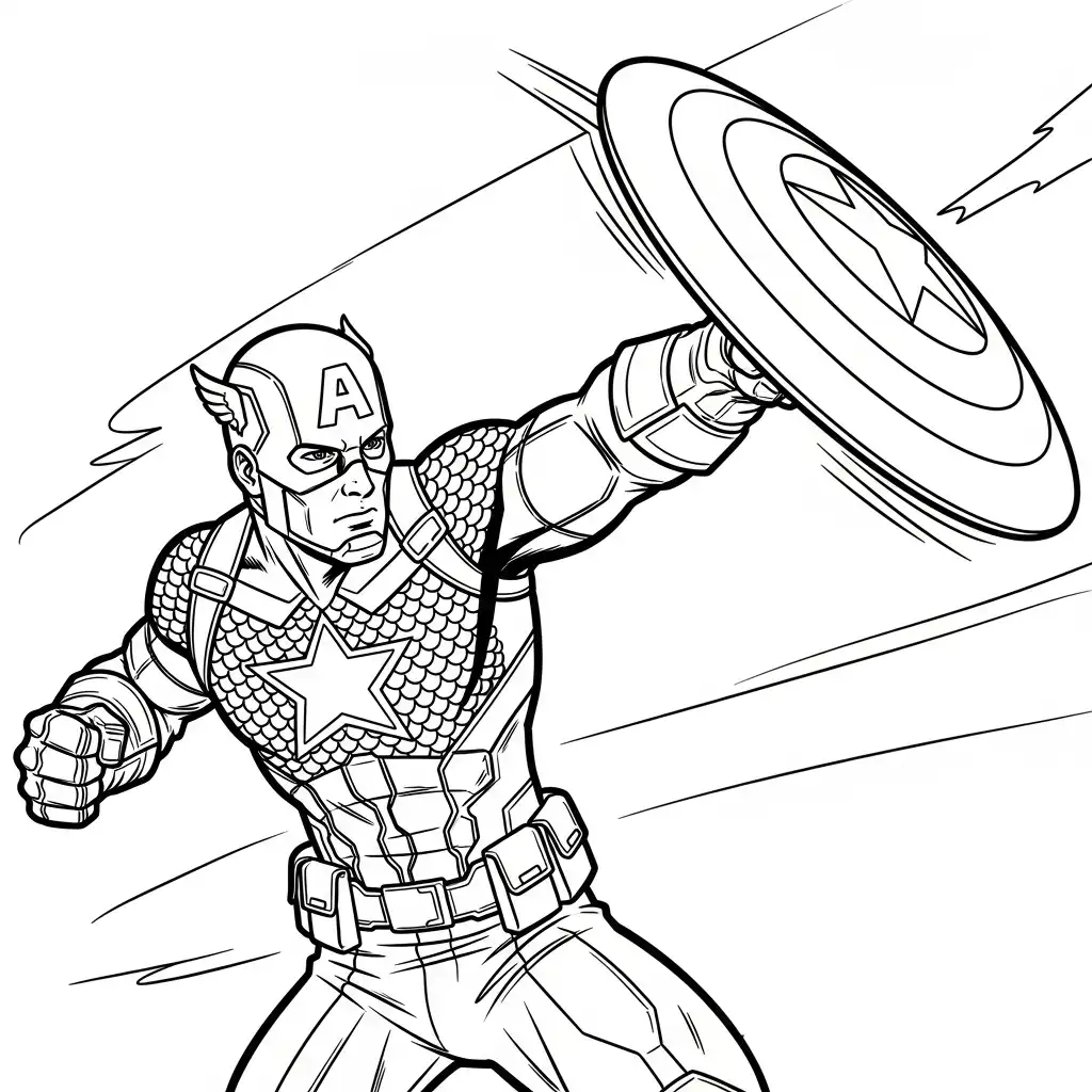Captain America para colorear en línea gratis 1