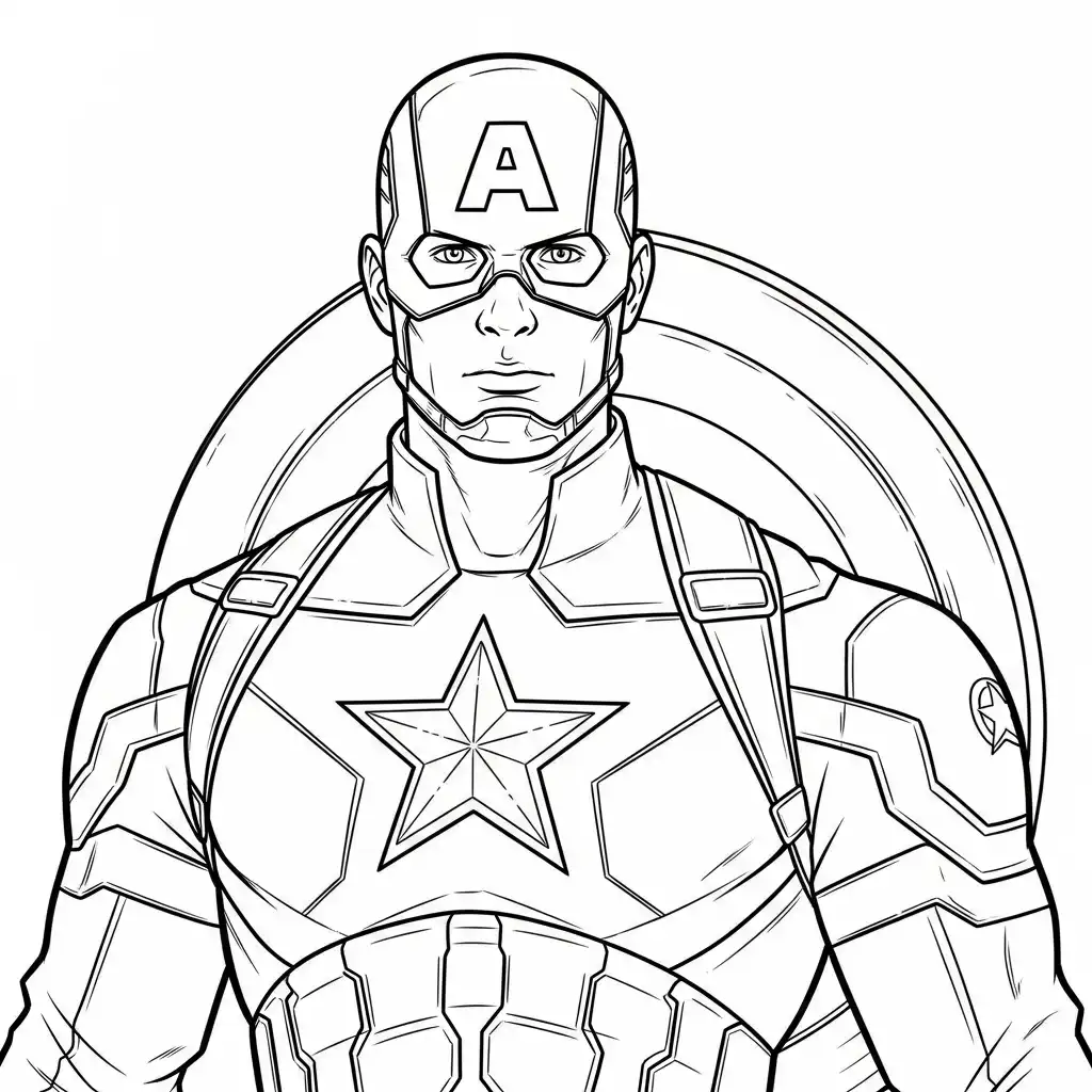 Captain America para colorear para imprimir gratis 1