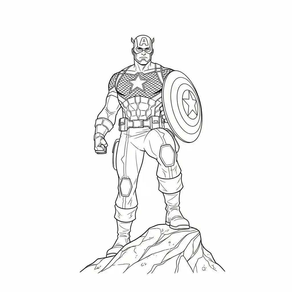 Captain America para colorear gratis para imprimir