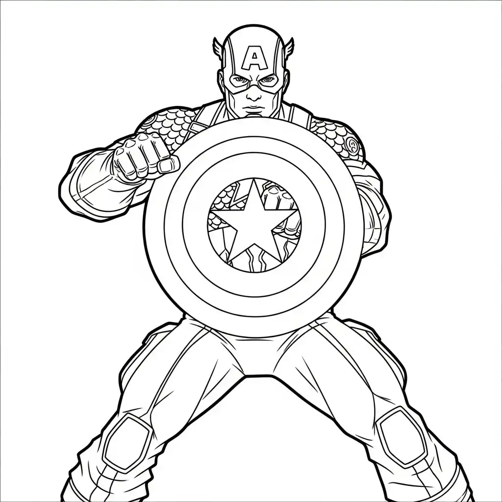 Captain America para colorear para imprimir para niños